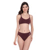 Heka Seamless Quick-Drying Pretty Basic Bra & Polka-Dot Panty Set - Wine
