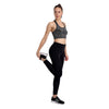 Heka Melange Racerback Padded Sports Bra - Black Cat