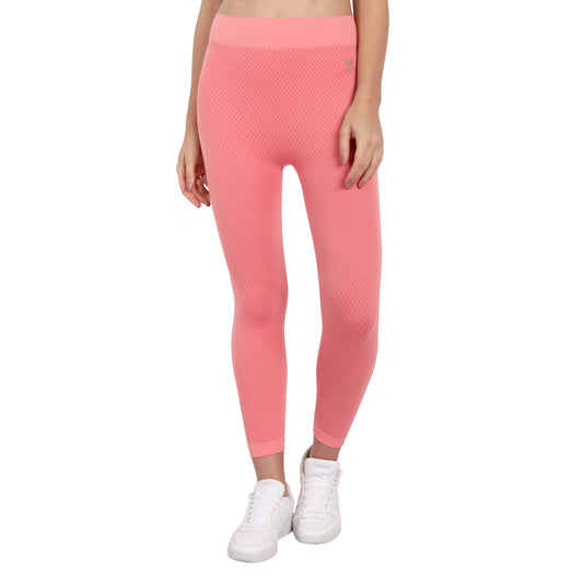 Heka Women Seam Aero Diagonal Tights - Peach-Eco