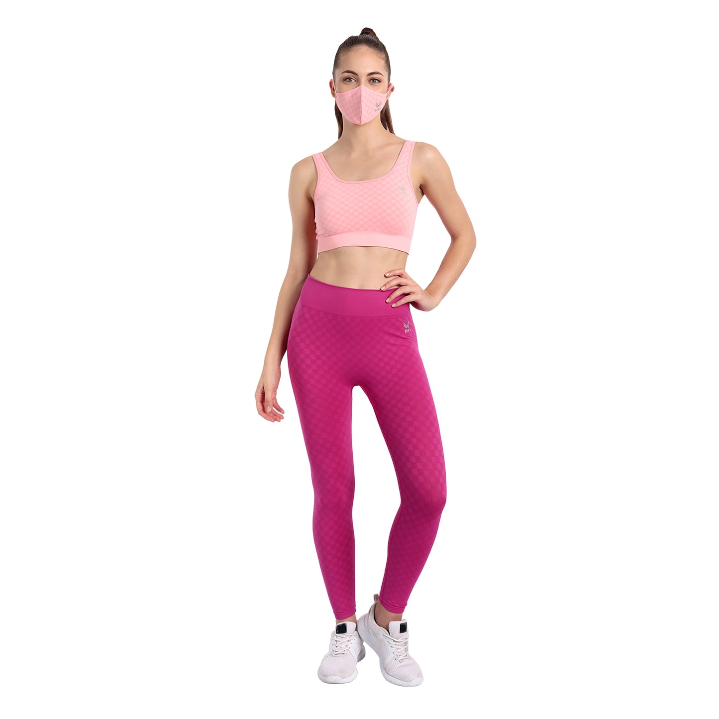 Heka Chess Move Square Neck Padded Sports Bra - Panther Pink
