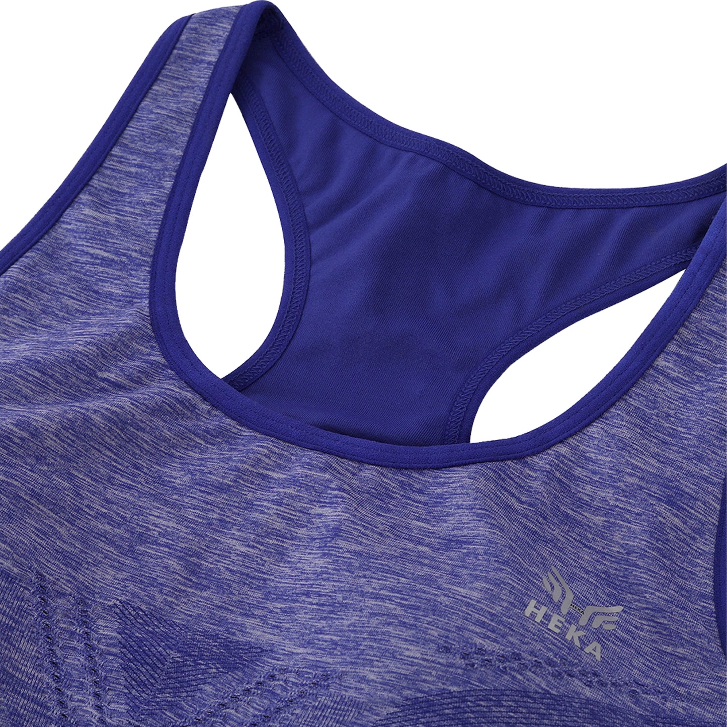 Heka Melange Racerback Padded Sports Bra - Midnight Blue
