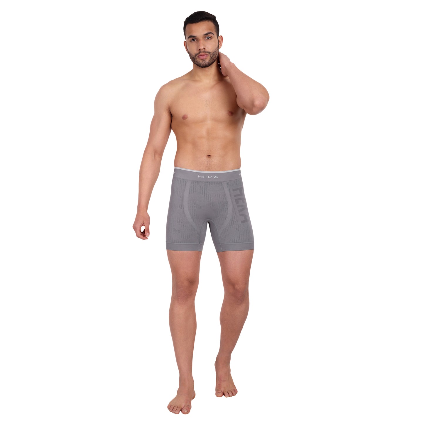 Heka Breathable Dry-Fit & Comfort Fit Shove Performance Seamless Boxer - Grey