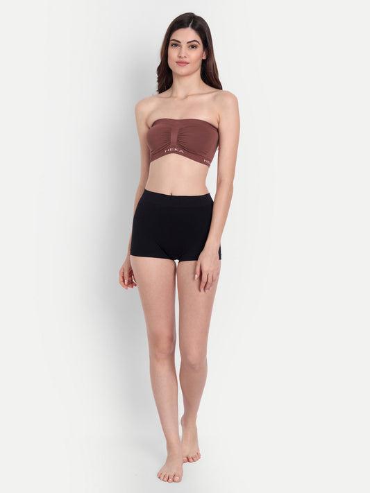 Heka Elegant Compress & Breathable Seamless Tube Bra - Wine