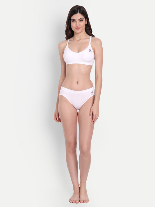 Heka Women Invisiwear Mid-Rise Polka - Dot Panty - White