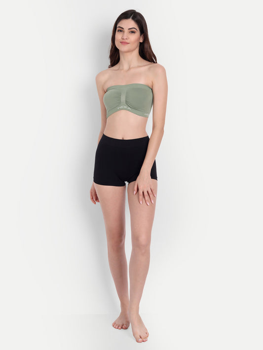 Heka Elegant Compress & Breathable Seamless Tube Bra - Olive