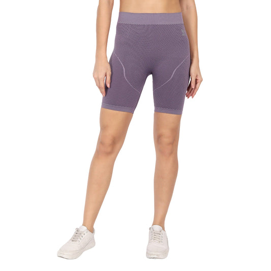Seamless Workout Gym Exercise Compression Yoga Berry Short - Purple