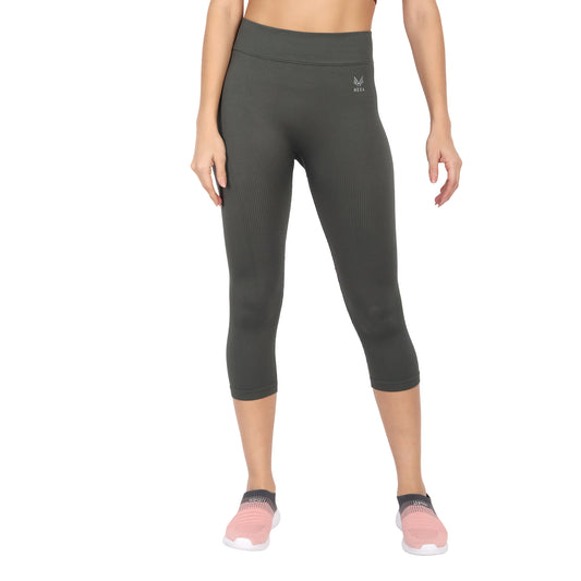 Heka Seamless Ultra soft & Ultra fit Leopard Camo Structured Yoga Tights - Grey