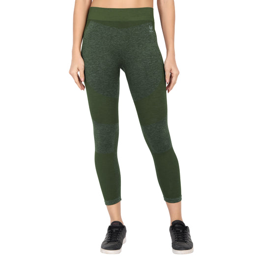 Heka Seamless Breathable Dry-Fit & Comfort Fit Fulgar Nylon Active Tights - Kelly Green