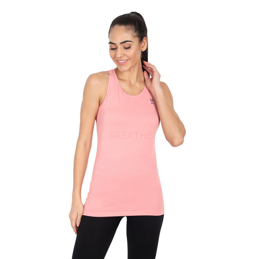 Heka Functional Nilit Nylon Seamless Active Running & Workout Tank Top - Pink