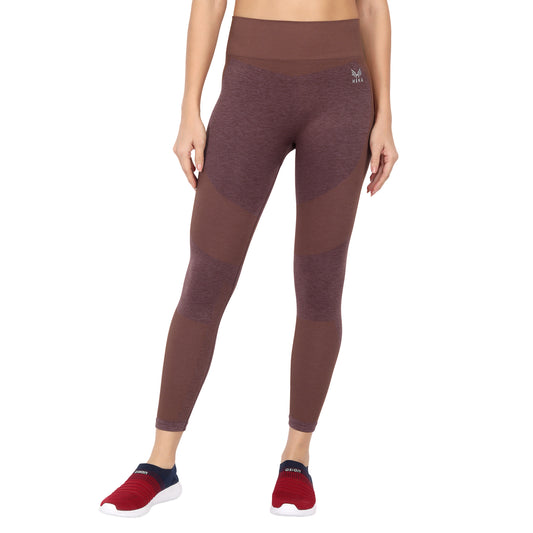 Heka Seamless Breathable Dry-Fit & Comfort Fit Fulgar Nylon Active Tights - Wine