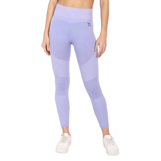 Heka Seamless Breathable Dry-Fit & Comfort Fit Fulgar Nylon Active Tights - Blue
