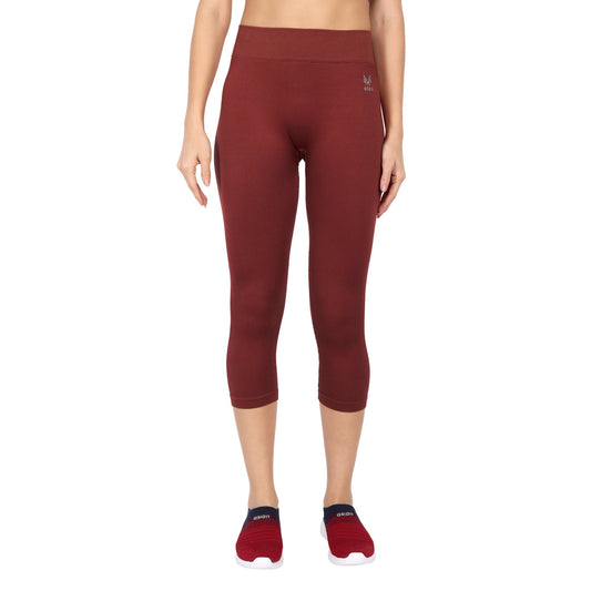 Heka Women Instill Mid Rise Capri - Rust