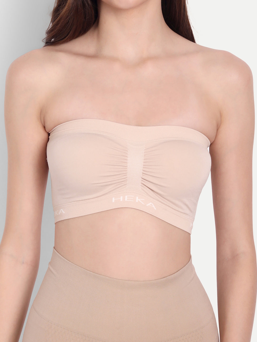 Heka Elegant Compress & Breathable Seamless Tube Bra - Skin