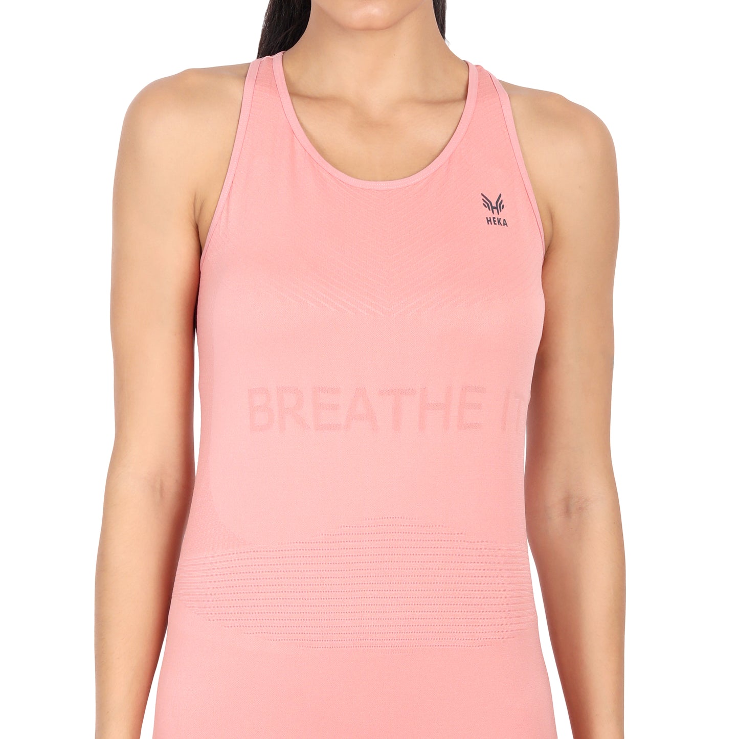 Heka Functional Nilit Nylon Seamless Active Running & Workout Tank Top - Pink