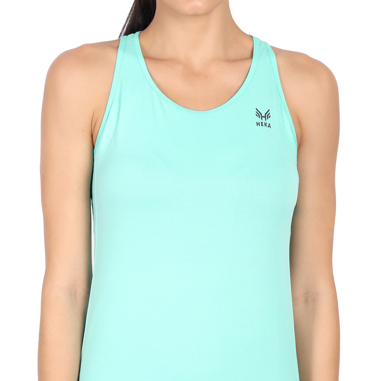 Heka Functional Seamless Racerback Active Running Workout Tank Top- Green
