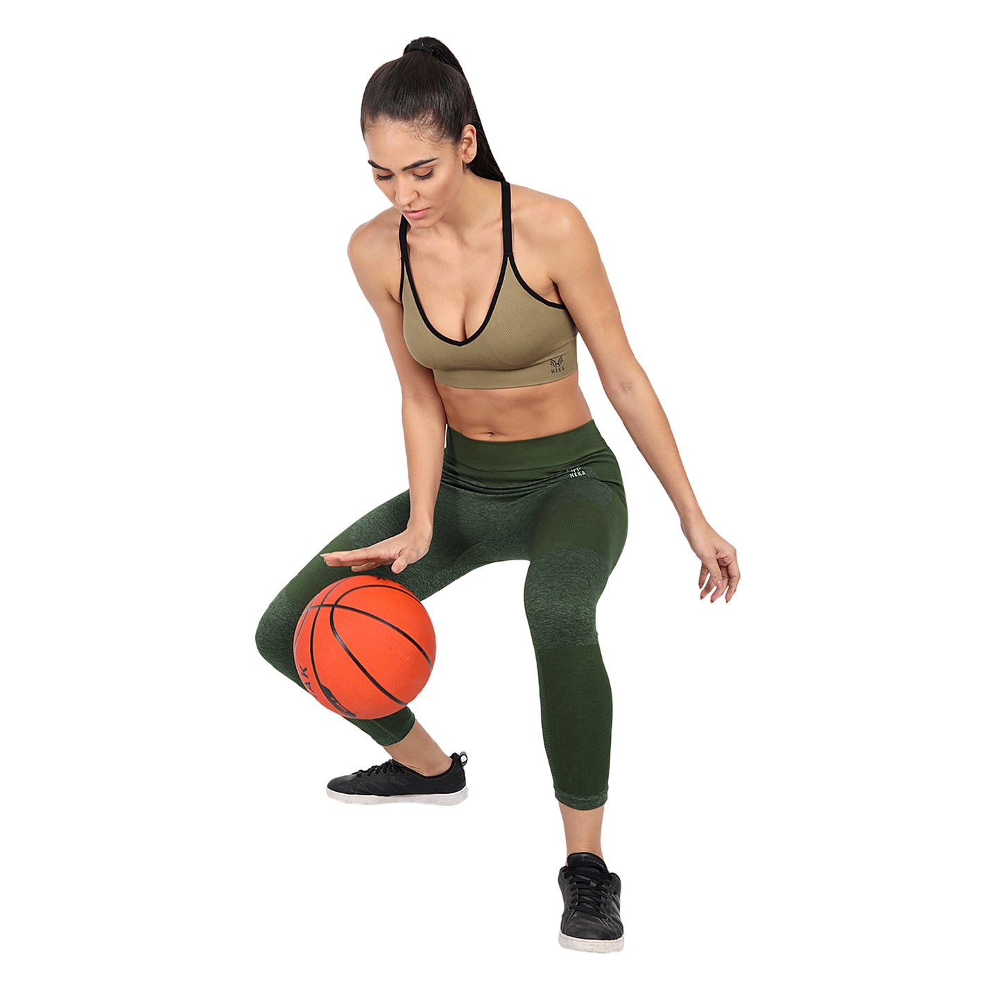 Heka Seamless Breathable Dry-Fit & Comfort Fit Fulgar Nylon Active Tights - Kelly Green