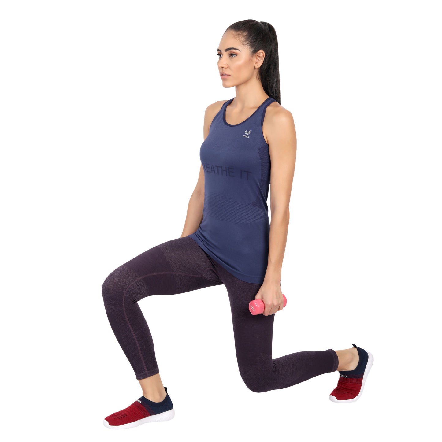 Heka Functional Nilit Nylon Seamless Active Running & Workout Tank Top - Galaxy Blue