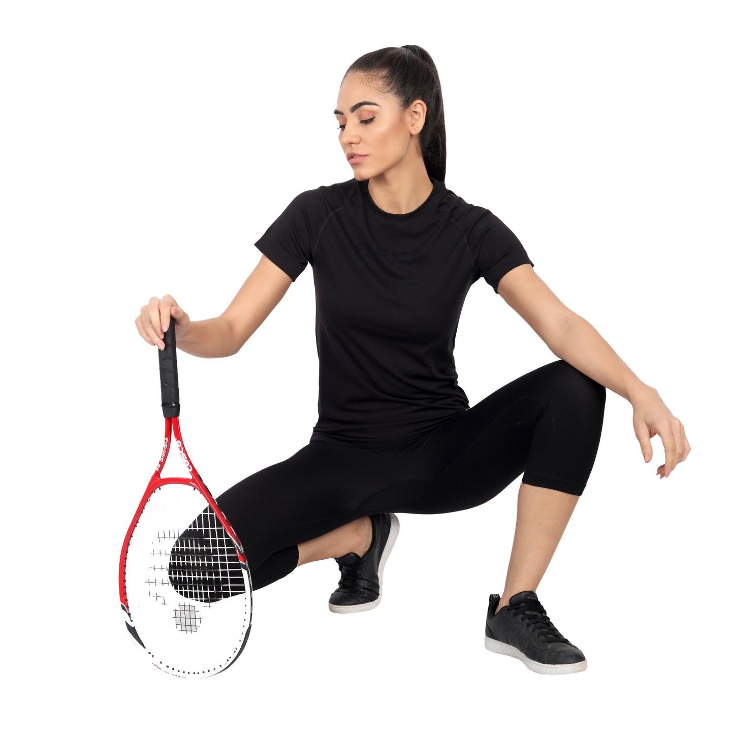 Heka Breathable Seamless Ultralight Comfort-Fit Running Women T-Shirt - Black