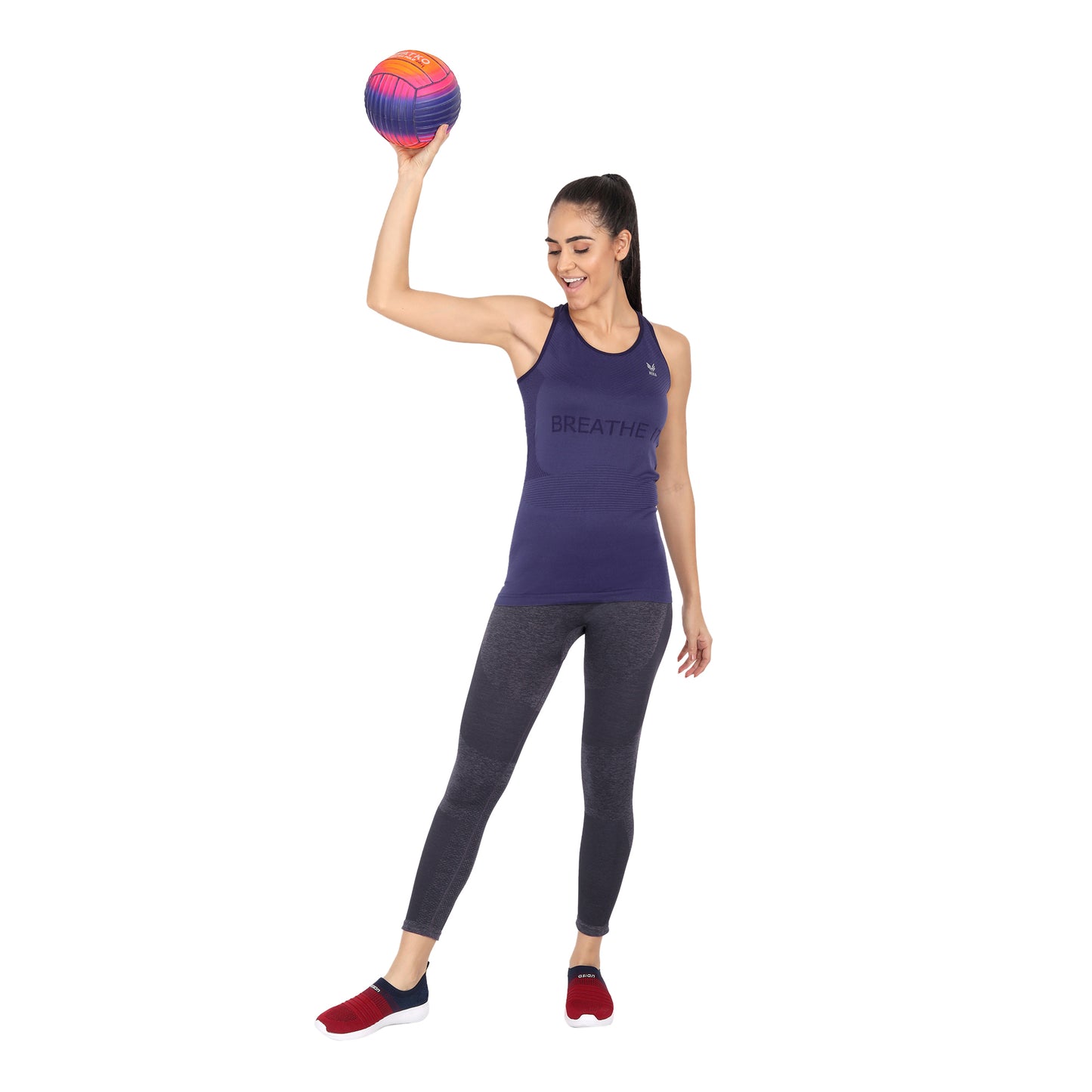 Heka Seamless Breathable Dry-Fit & Comfort Fit Fulgar Nylon Active Tights - Grey