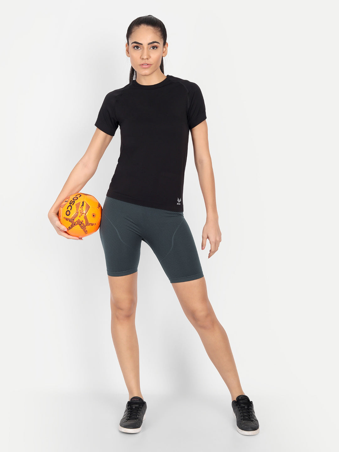 Heka Seamless Workout Gym Exercise Compression Yoga Berry Short - Sky Grey