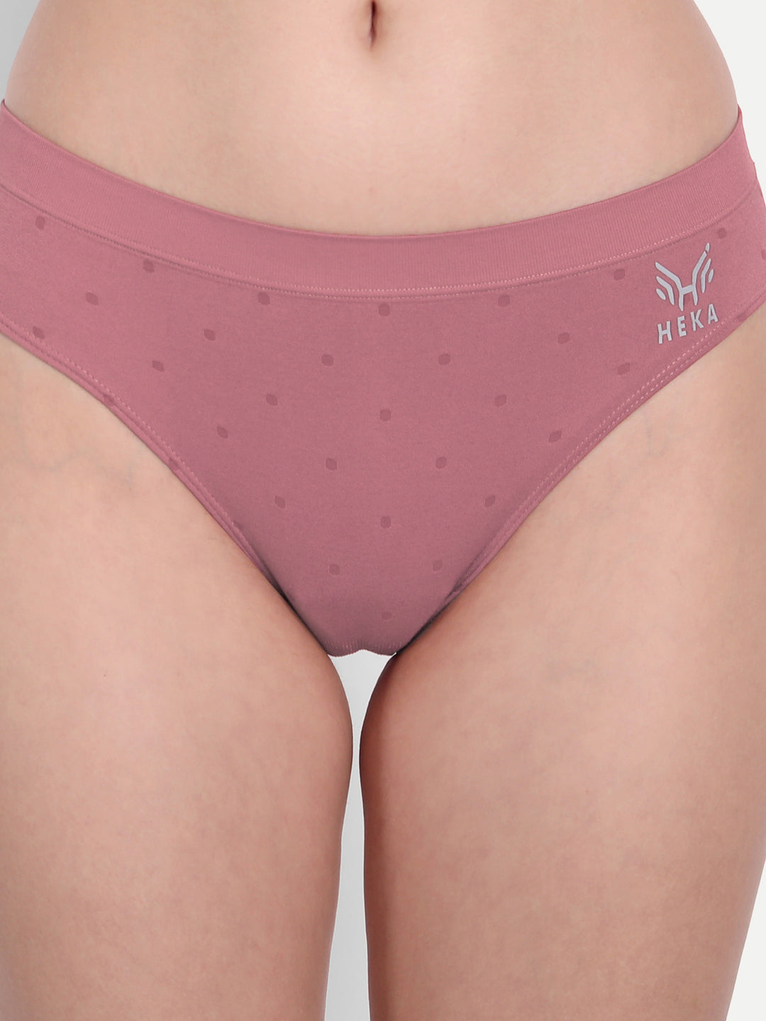 Heka Seamless Quick-Drying Pretty Basic Bra & Polka-Dot Panty Set - Dusty Pink