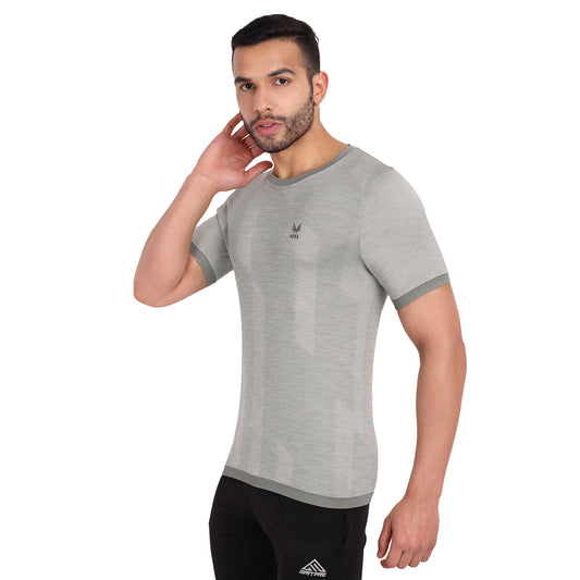 Heka Aspire Melange Functional Antimicrobial Men'S T-Shirt - Grey