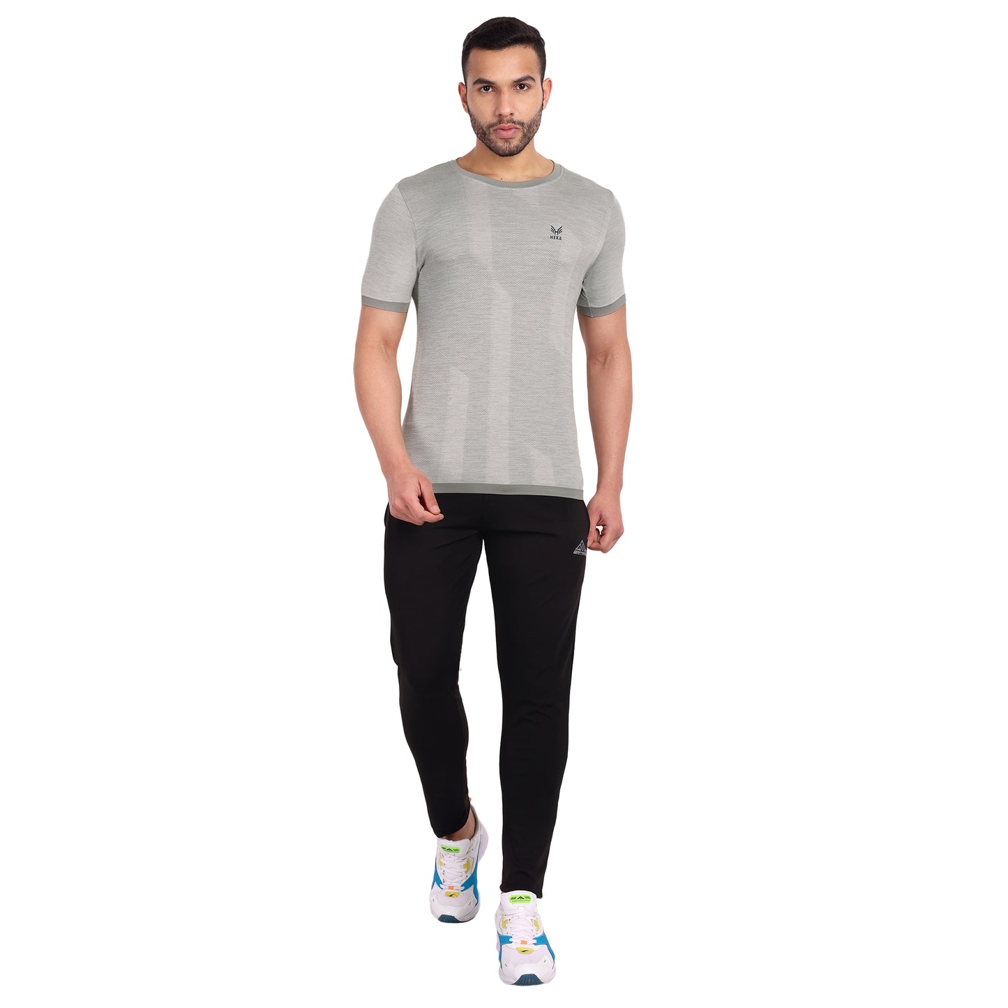 Heka Aspire Melange Functional Antimicrobial Men'S T-Shirt - Grey