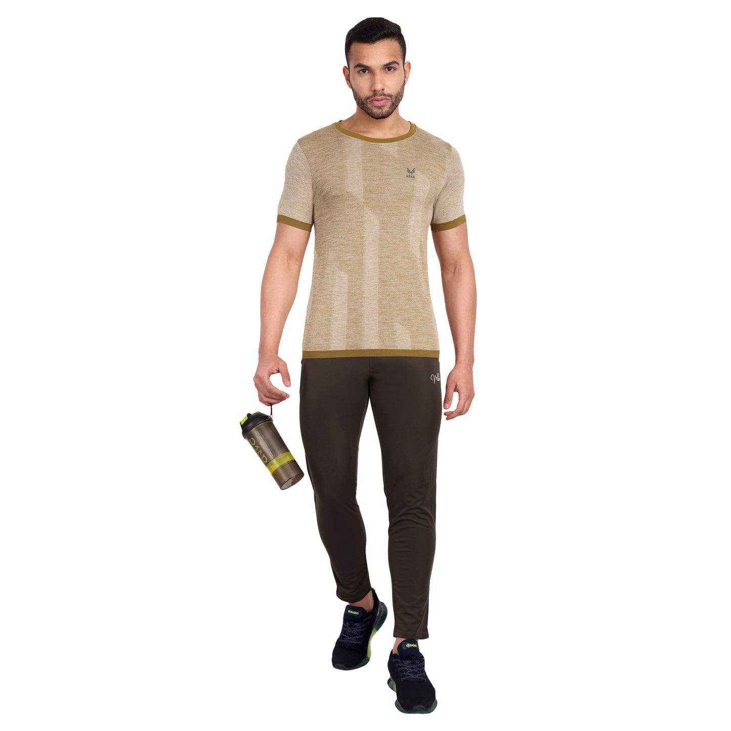 Heka Aspire Melange Functional Antimicrobial Men'S T-Shirt - Mustard Yellow