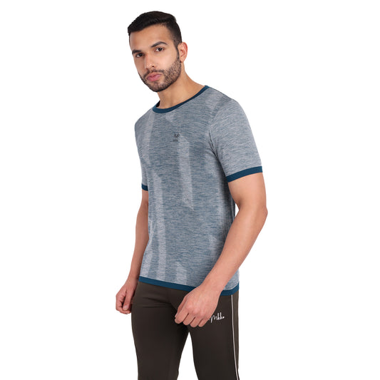 Heka Aspire Melange Functional Antimicrobial Men'S T-Shirt - Sky Grey