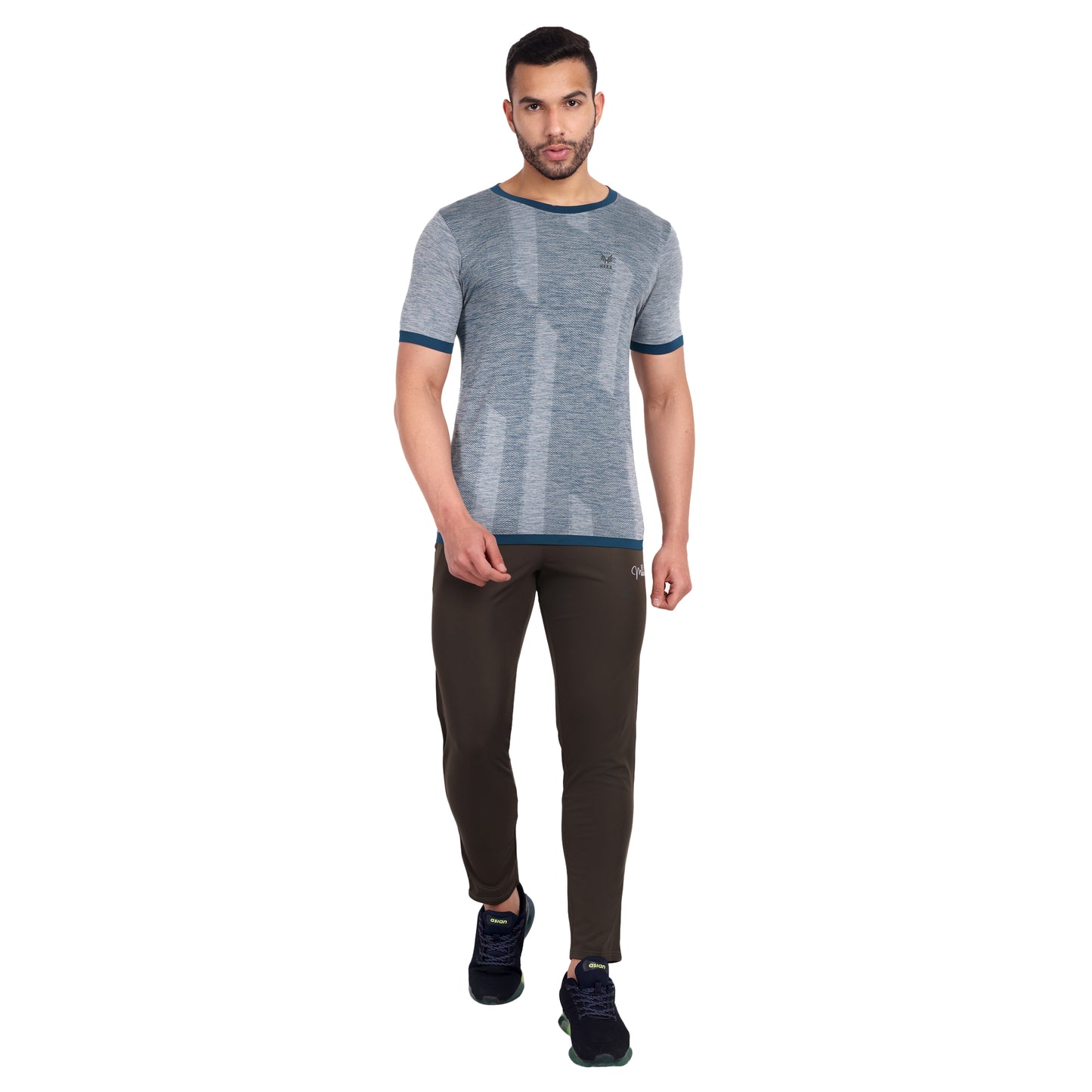 Heka Aspire Melange Functional Antimicrobial Men'S T-Shirt - Sky Grey