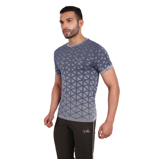 Heka Breathable Seamless Round Neck Active Causal Men'S T-Shirt - Navy Blue