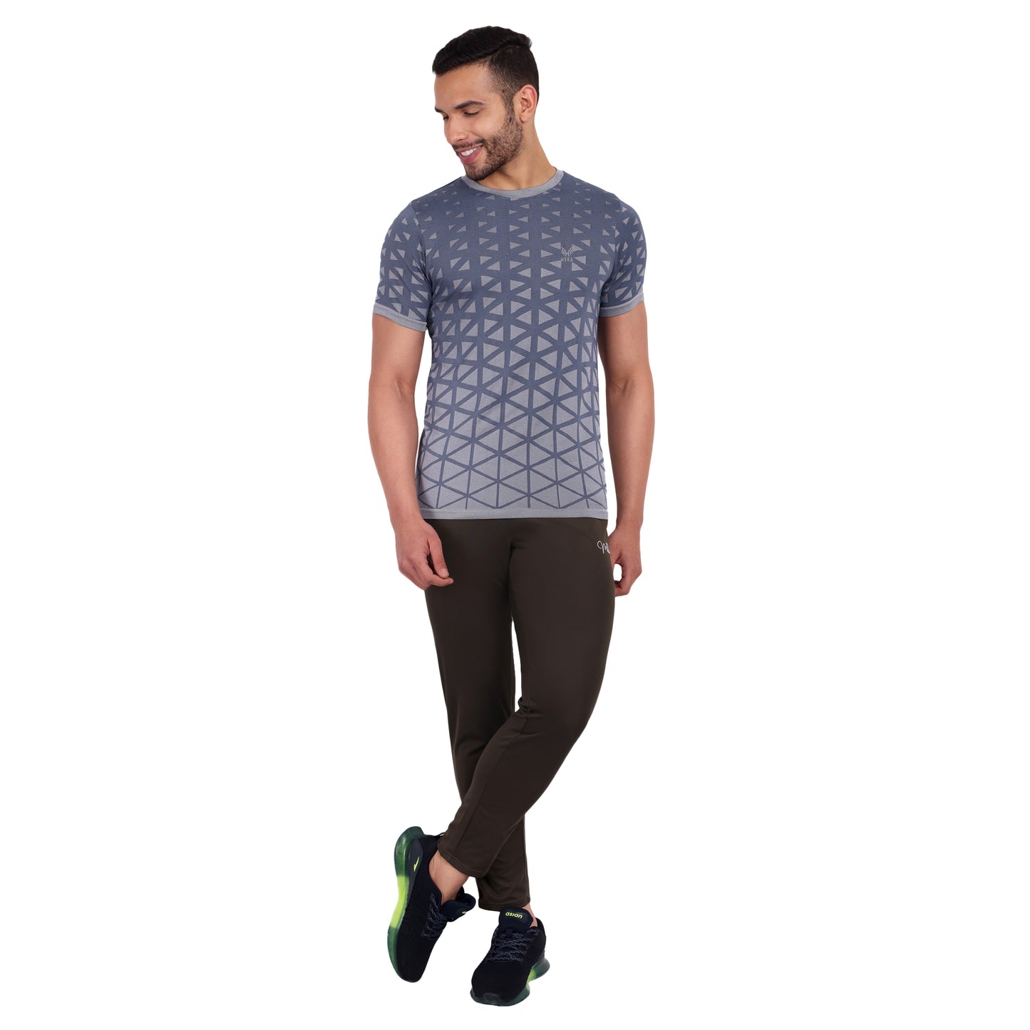 Heka Breathable Seamless Round Neck Active Causal Men'S T-Shirt - Navy Blue