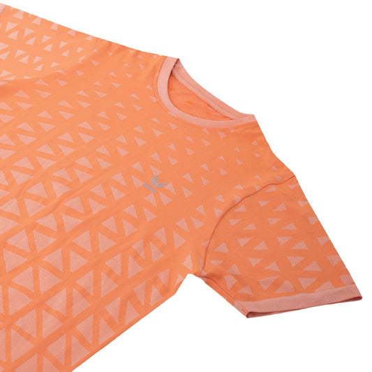 Heka Breathable Seamless Round Neck Active Causal Men'S T-Shirt - Orange