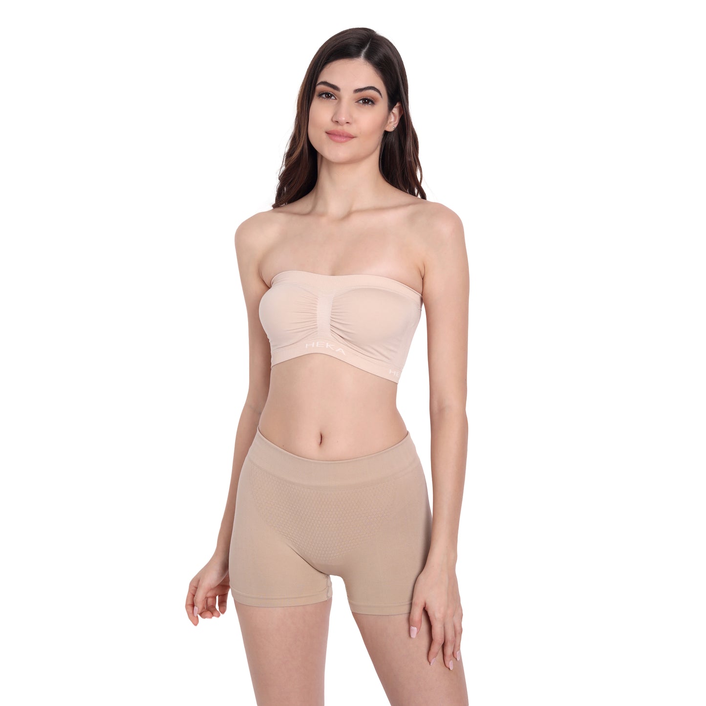Heka Elegant Compress & Breathable Seamless Tube Bra - Skin