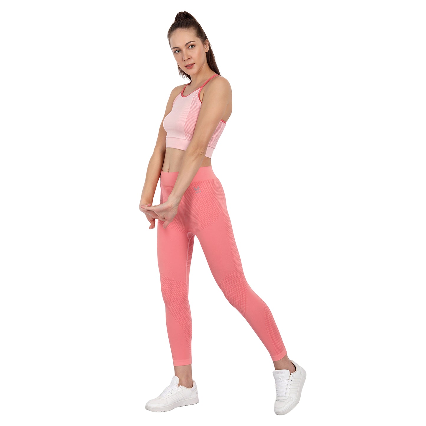 Heka Seamless Aero Diagonal Tights - Peach Eco