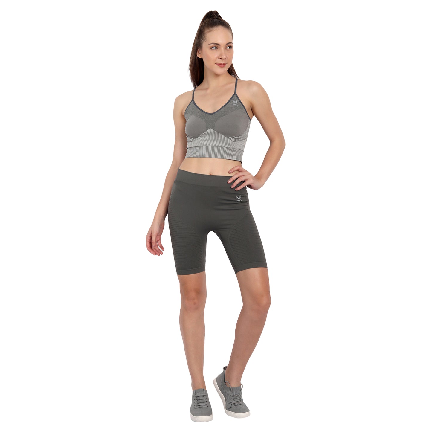 Heka Seamless Women Cycling Shorts - Sky Grey