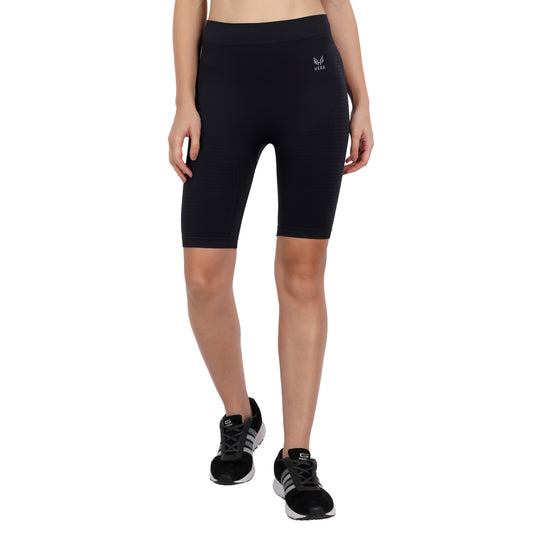 Heka Seamless Women Cycling Shorts - Black Cat