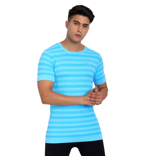 Heka Seamless Blaze Move T-Shirt - Neon Aqua Blue