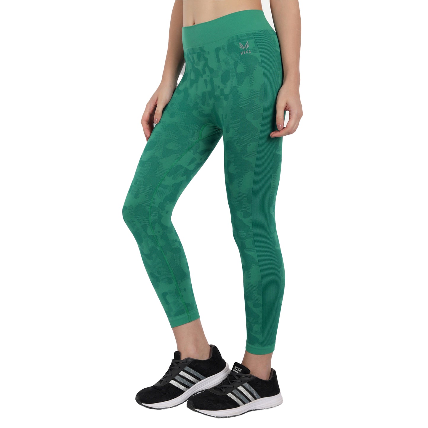 Heka Seamless Camouflage Active Tights - Kelly Green