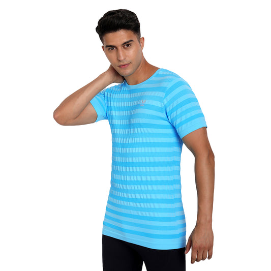 Heka Seamless Blaze Move T-Shirt - Neon Aqua Blue