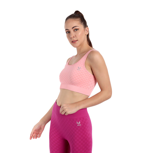 Heka Seamless Chess Move Sports Bra - Panther Pink