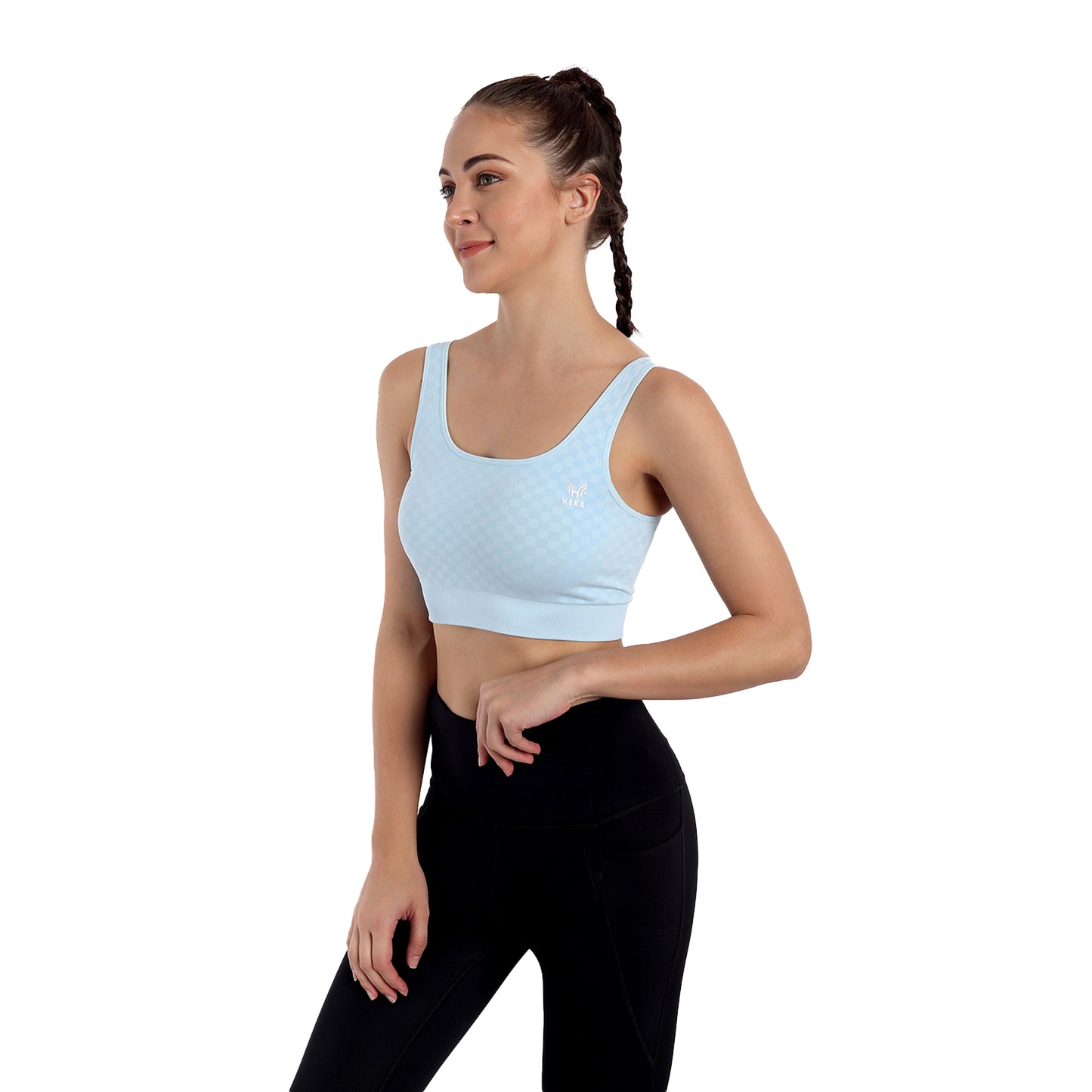 Heka Seamless Chess Move Sports Bra - Splash Blue