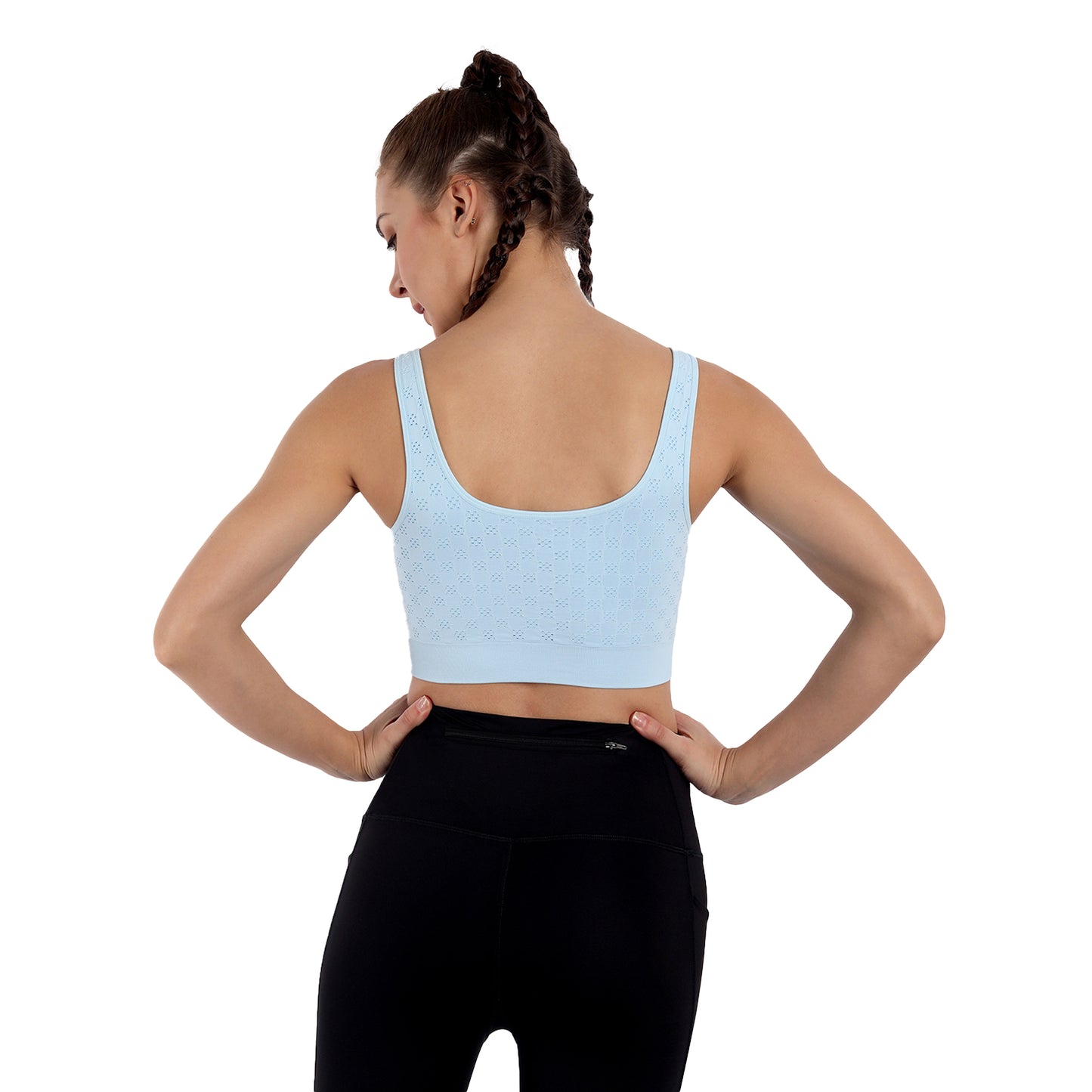 Heka Seamless Chess Move Sports Bra - Splash Blue