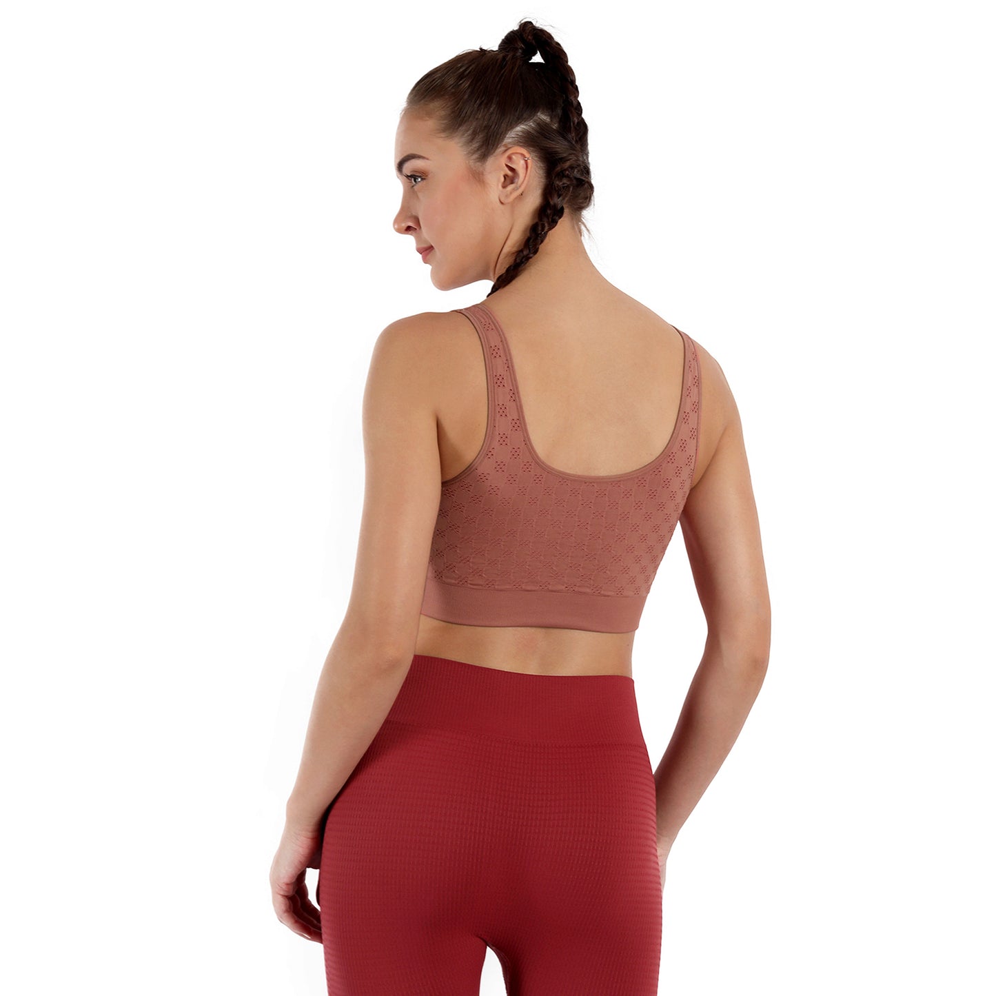 Heka Seamless Chess Move Sports Bra - Oak Brown