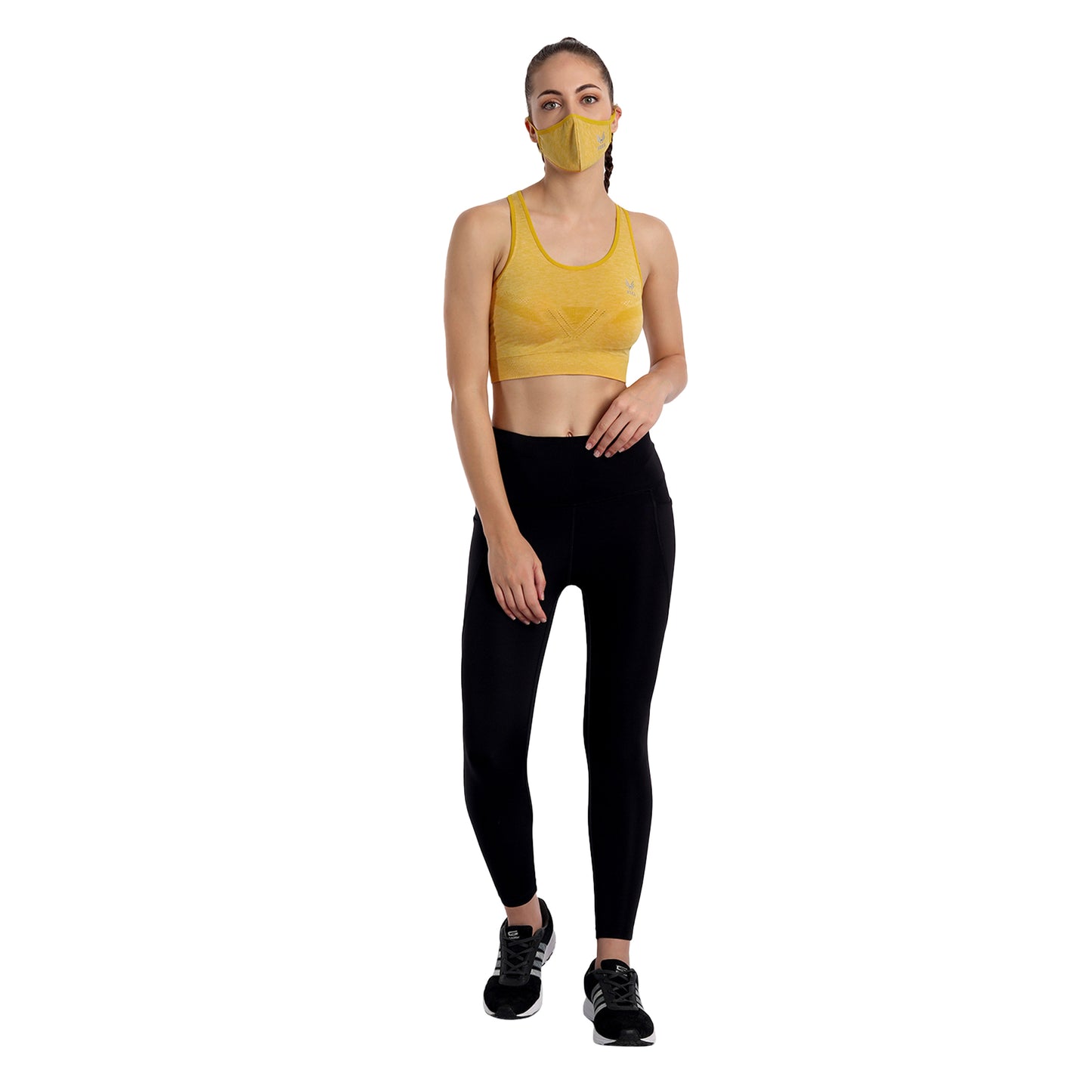 Heka Seamless Mélange Racerback Sports Bra - Sunset Orange