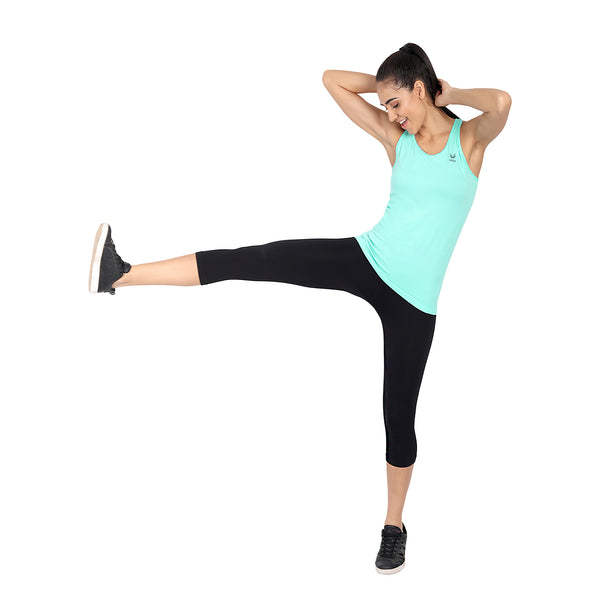 Heka Functional Seamless Racerback Active Running Workout Tank Top- Carnival Green