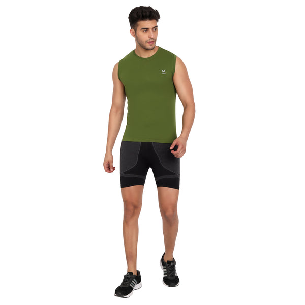Heka Vest Mois-Tech Wicks Sweat & Dries Quick Training Vest - Olive Moss