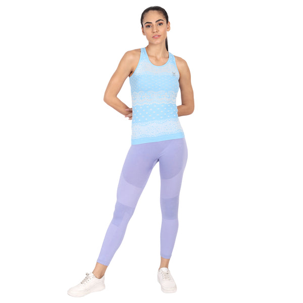 Heka Seamless Breathable Dry-Fit & Comfort Fit Fulgar Nylon Active Tights  - Blue
