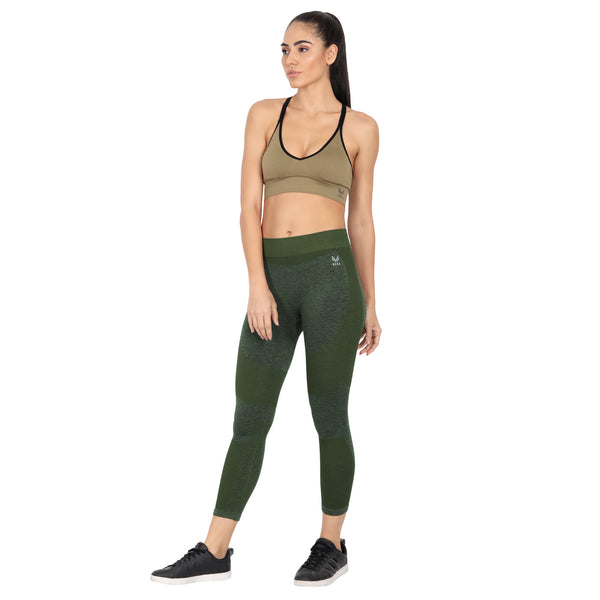 Heka Seamless Breathable Dry-Fit & Comfort Fit Fulgar Nylon Active Tights - Kelly Green
