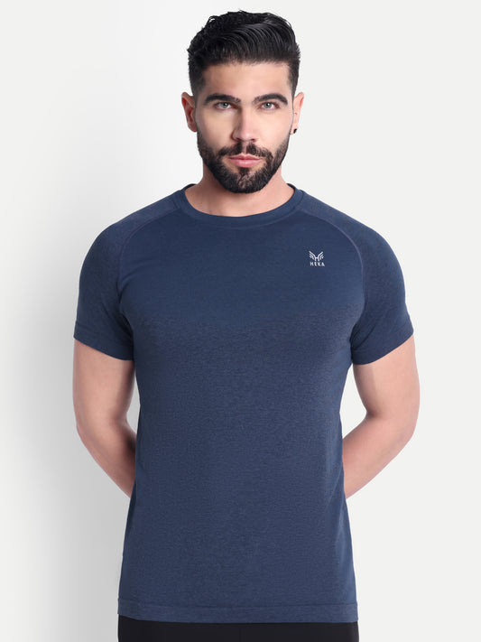 Heka Seamless Conquer Round Neck Tshirt - Bullet Ash Grey